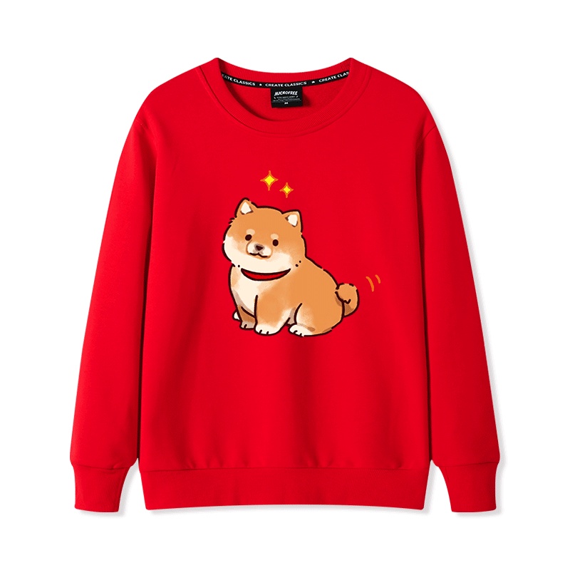 Áo Sweater Nữ HappyFamily In Hình Chú Chó Con Mập Ú Đáng Yêu Chất Cotton 100 Cao Cấp