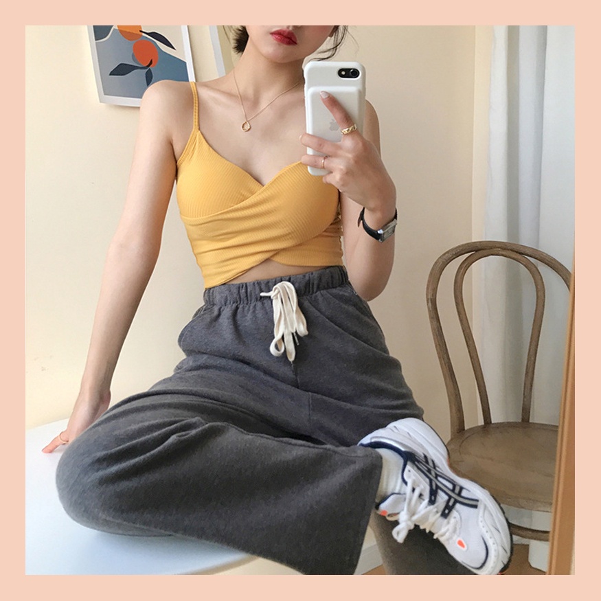 Áo Bra UNDERCOOL Cotton Thoáng Mát May Chéo Có Đệm Ngực AB03