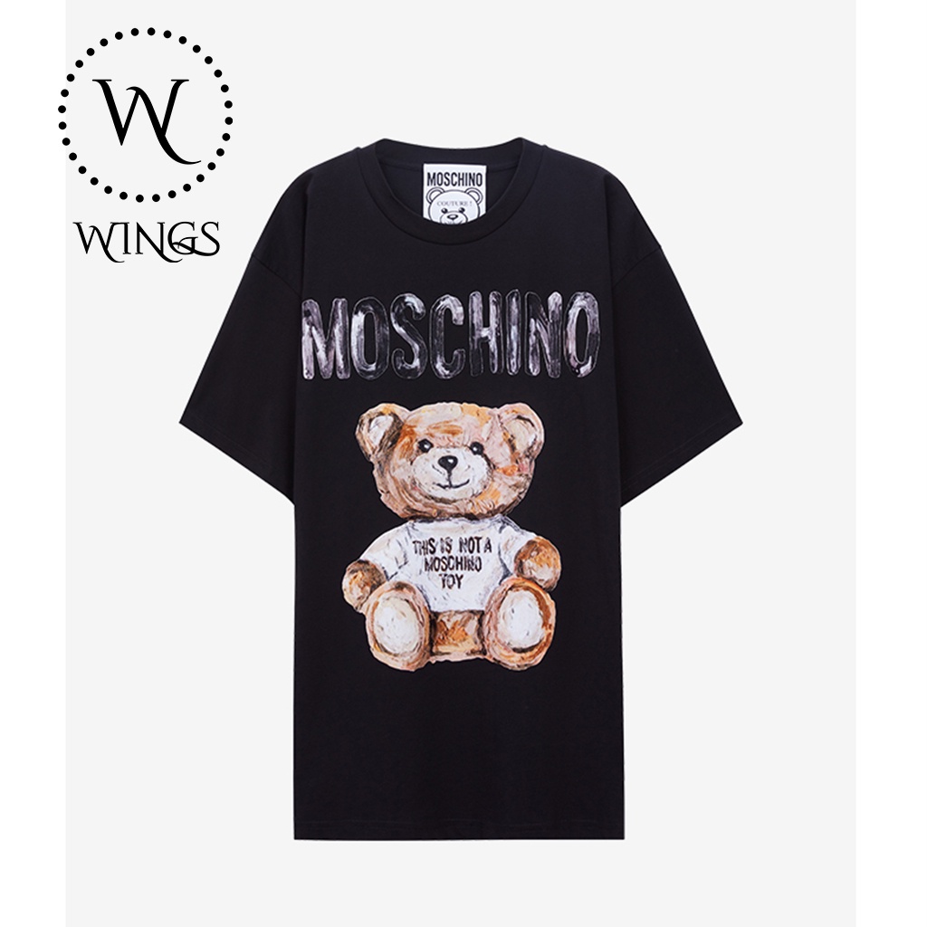 Áo thun 100% Cotton moschino teddy Cotton fom rộng oversize