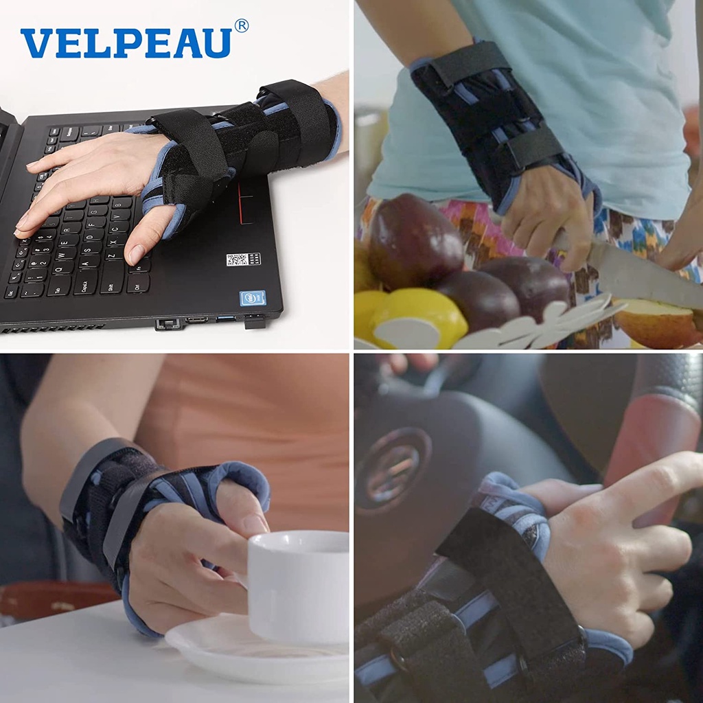 Ảnh Nẹp đeo cổ tay Velpeau với găng tay bảo vệ ngón cái cho bệnh hội chứng De Quervain, đau cổ tay, ổn định cho viêm gân, viêm khớp, trật khớp & gãy xương hỗ trợ cánh tay. 2