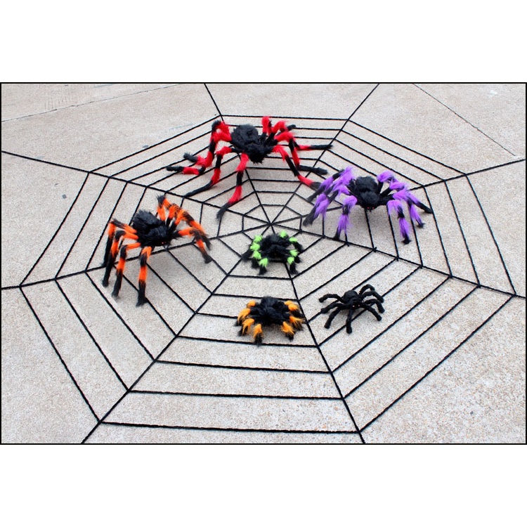 Mạng nhện trang trí Halloween chất vải nhung đẹp đường kình 1.5met hoặc 2.7m