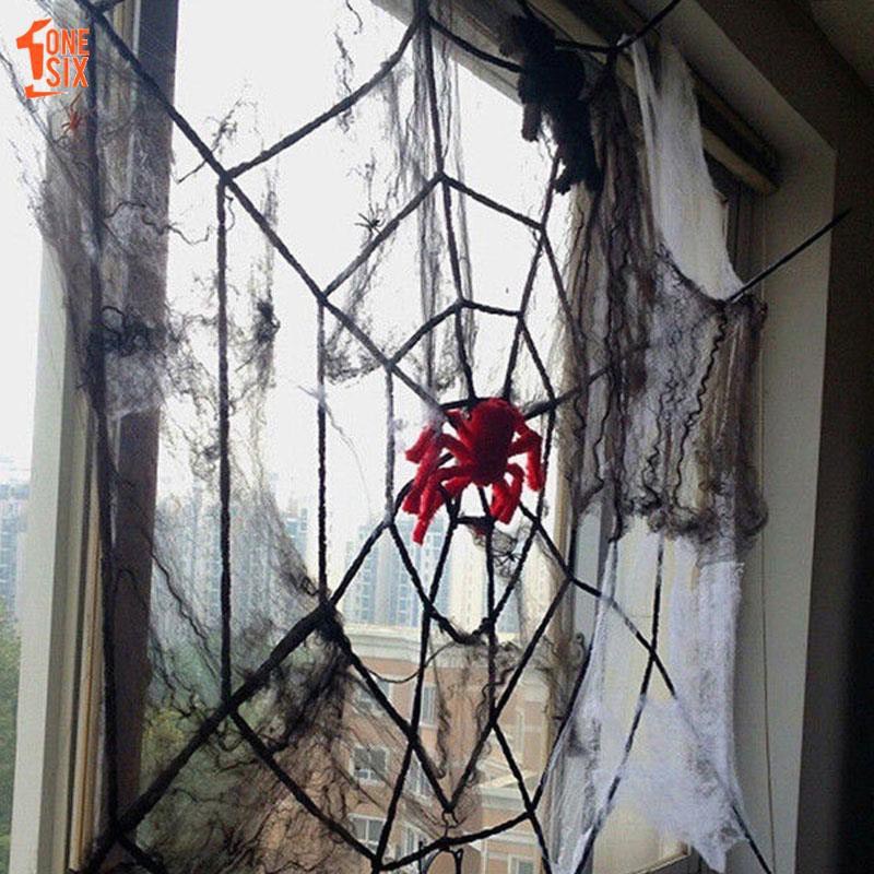 Mạng nhện trang trí Halloween chất vải nhung đẹp đường kình 1.5met hoặc 2.7m