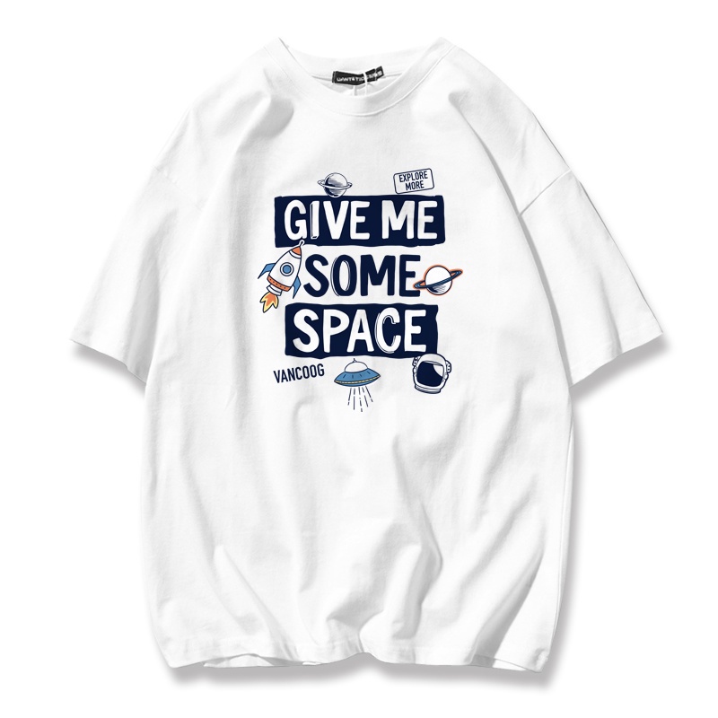 Áo Thun Tay Lỡ Nữ HappyFamily Form Rộng GIVE ME SOME SPACE cotton 100 cao cấp