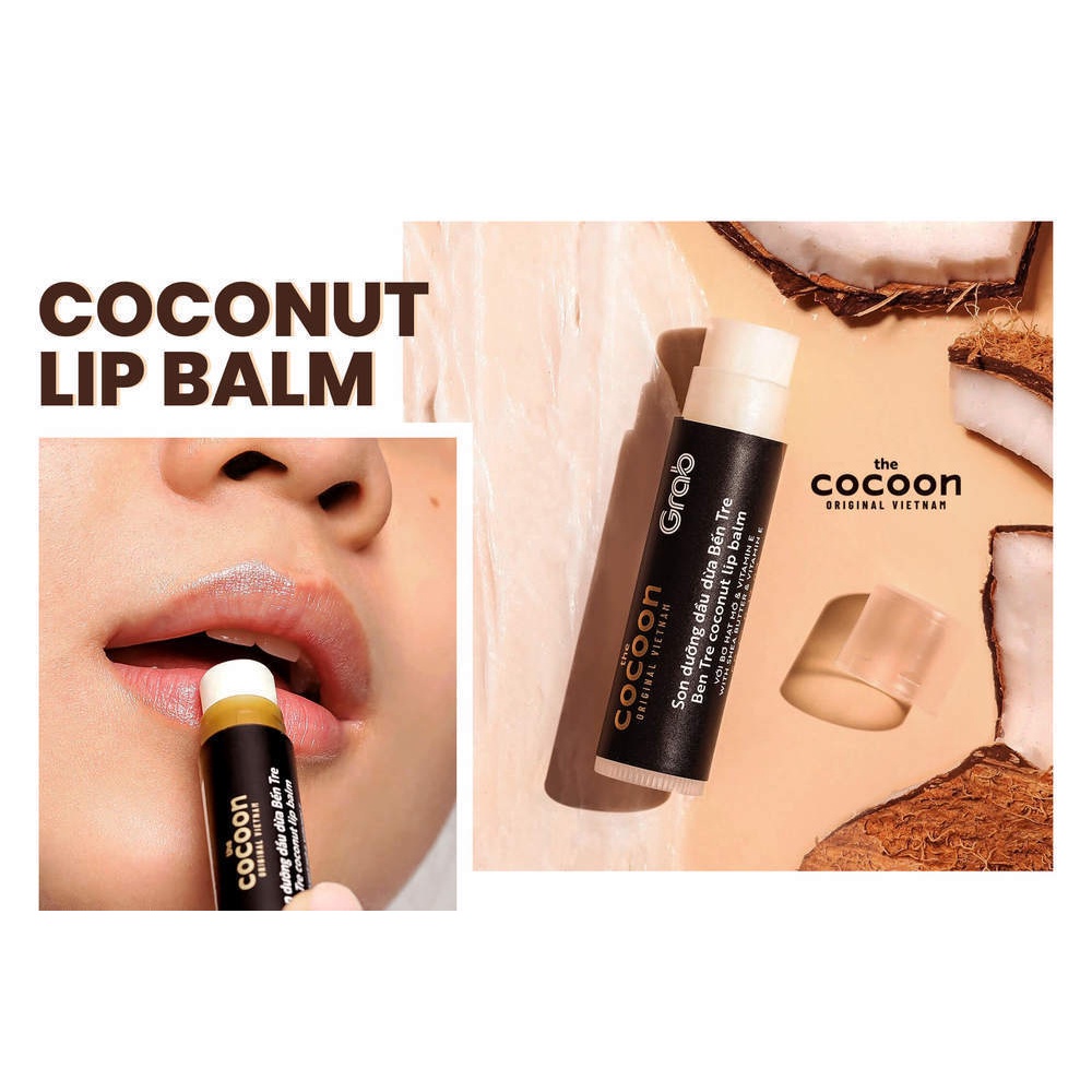 Ảnh Son Dưỡng Môi Dầu Dừa Bến Tre The Cocoon Ben Tre Coconut Lip Balm 5g 4