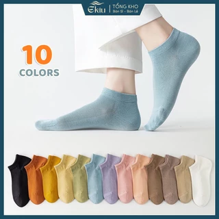 Tất vớ cổ ngắn chất liệu vải cotton co giãn 4 chiều, nhiều màu dễ phối đồ - Ekiu Shop