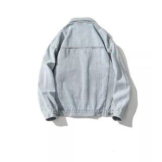 Áo Khoác Jeans Túi Hộp From Rộng Màu Xanh Và Xám, Áo Bò Phong Cách Hàn Quốc Thời Trang Unisex