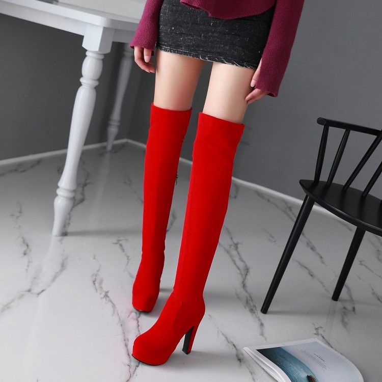 Giày Boot Đế Dày 12cm Có Khóa Kéo Bên Hông Size 33-43 Chống Nước Size Lớn 40-43 Thời Trang Mùa Đông Phong Cách Mới Cho Nữ