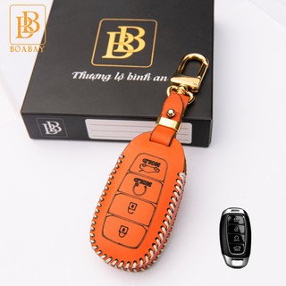 Bao Da Chìa Khóa Ô TÔ HYUNDAI Accent 21-24, Elantra 2022 -2024(4 nút) Da Bò Thật Cao cấp Bảo hành 2 năm về da
