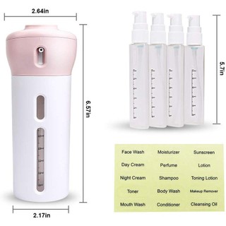 Bộ Chiết Mỹ Phẩm /  Bình Đựng Dầu Gội / Phụ Kiện Du Lịch / 4 Trong 1 Tiện Dụng Mang Theo Du Lịch (Kèm Tem Dán Tiếng Anh)