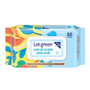 Khăn Giấy Ướt Kháng Khuẩn Khử Mùi Let-green 80 miếng/bao