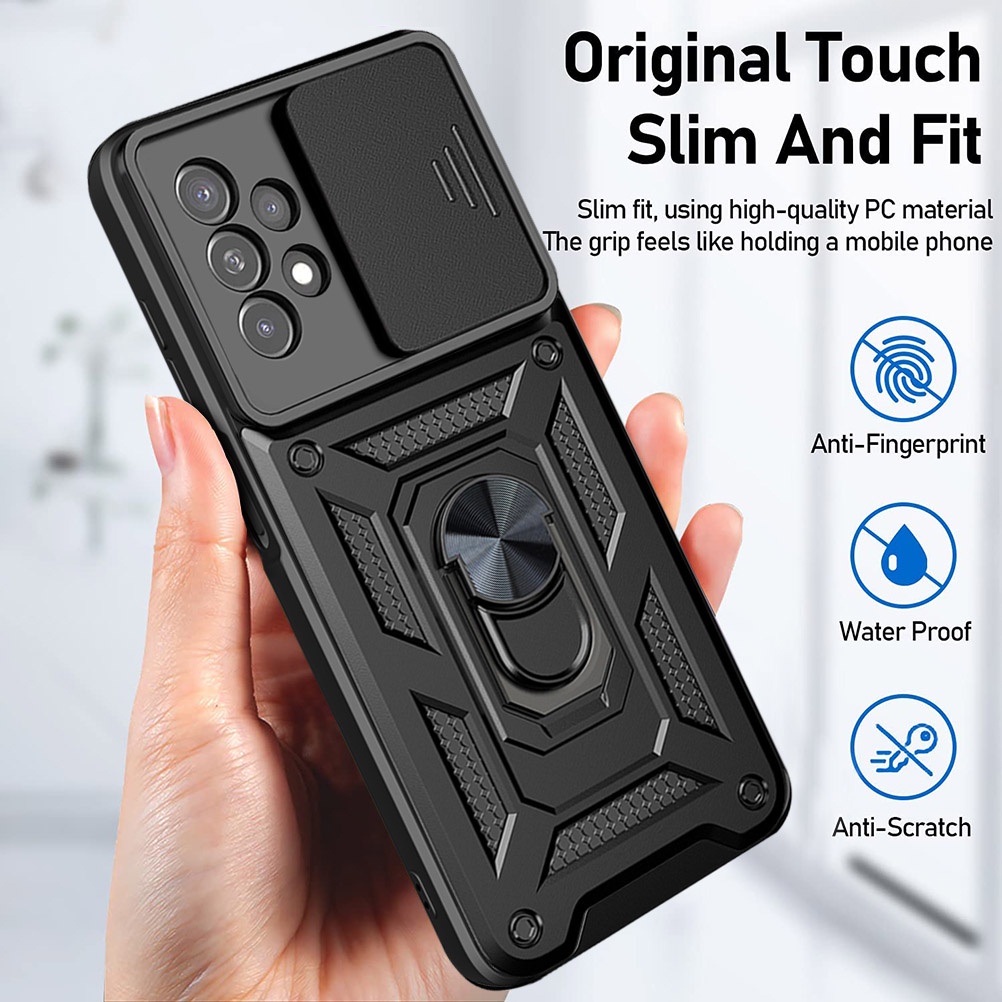 Ốp Điện Thoại Dạng Giáp Có Nắp Trượt Bảo Vệ Camera Cho SAMSUNG A14 A13 lite A12 A24 A03 A04 A04S A02S A03S M12 4G 5G