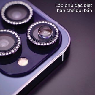Cường lực camera lens KUZOOM Diamond màu tím bảo vệ camera chống trầy cho ip 14 14 plus 14 pro 14 promax