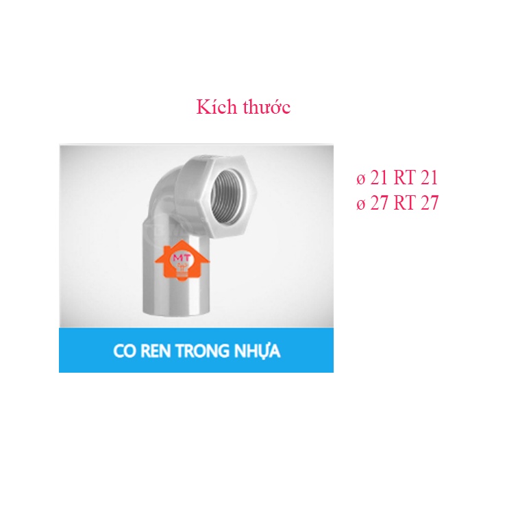 Co 90 độ PVC Bình Minh 21, 27 ren trong, 27 Ren trong 21 PVC Đạt Hòa Co ...