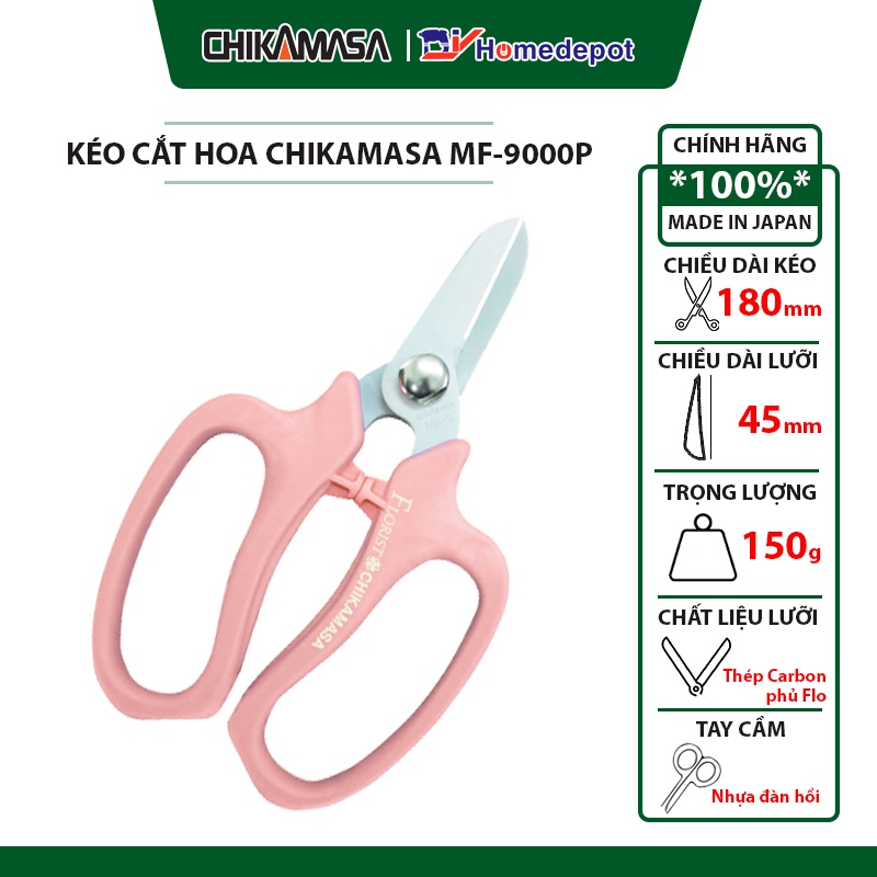 Kéo cắt hoa quả Nhật Bản Chikamasa MF-9000 ( Màu sắc : Hồng - Đen )