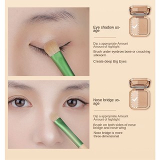 Phấn Bắt Sáng Tạo Khối Ba Chiều Độ Bóng Cao Lâu Trôi Chống Thấm Nước Không Dầu Che Phủ Toàn Diện Không Cân Bằng 2 Màu