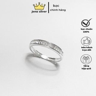 nhẫn bạc nữ , đá gết chìm , chắc chắn , bền bỉ , bạc sáng đẹp - jena sliver