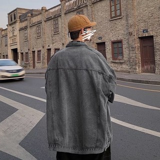 Áo Khoác Jeans Túi Hộp From Rộng Màu Xanh Và Xám, Áo Bò Phong Cách Hàn Quốc Thời Trang Unisex