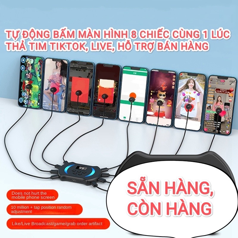 Tự động bấm màn hình, auto tab chùm, auto click, nhặt xu tik tok, chơi ...