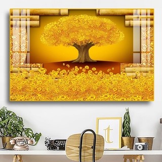 Tranh Tráng Gương Laminate - Treo Dành Cho Người Mệnh Kim - Cây Tài Lộc