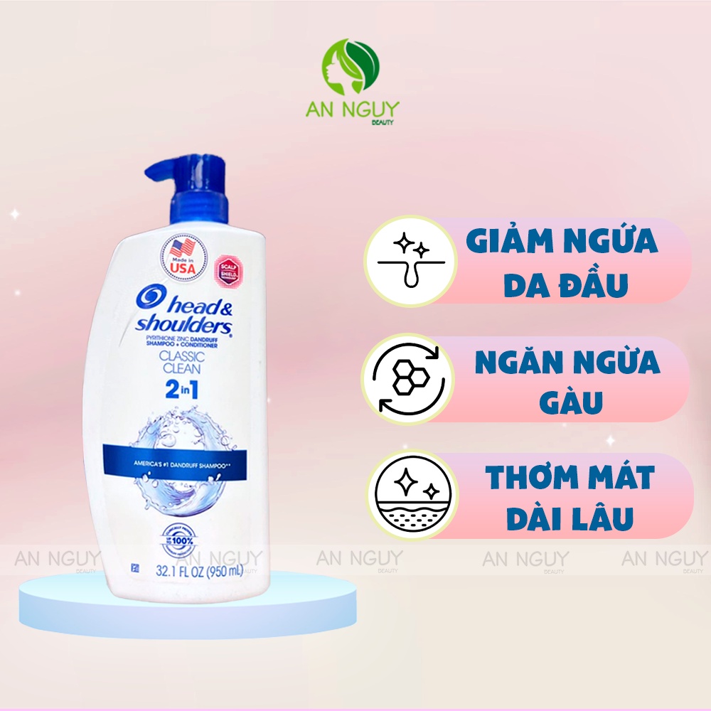 Dầu Gội Xả Head And Shoulders Classic Clean 2in1 Pyrithione Zinc Dandruff 950ml Shopee Việt Nam