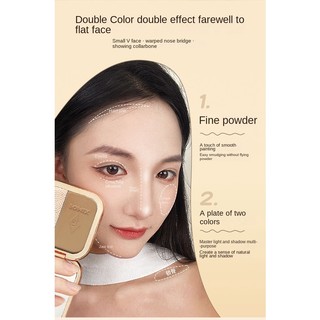 Phấn Bắt Sáng Tạo Khối Ba Chiều Độ Bóng Cao Lâu Trôi Chống Thấm Nước Không Dầu Che Phủ Toàn Diện Không Cân Bằng 2 Màu