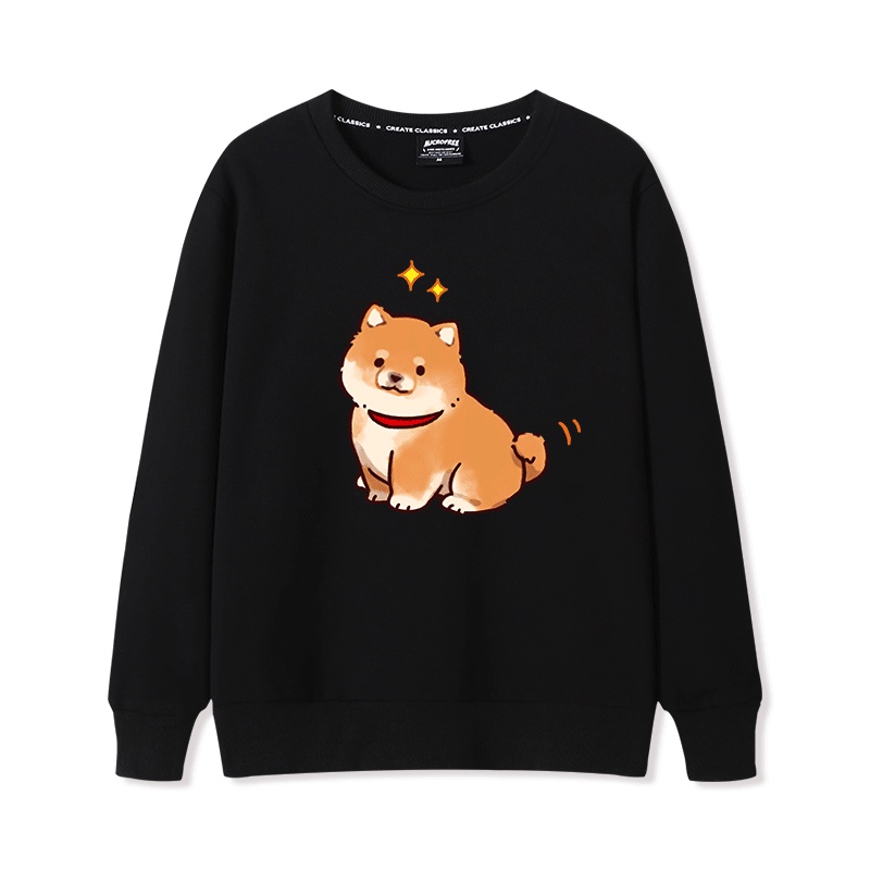 Áo Sweater Nữ HappyFamily In Hình Chú Chó Con Mập Ú Đáng Yêu Chất Cotton 100 Cao Cấp