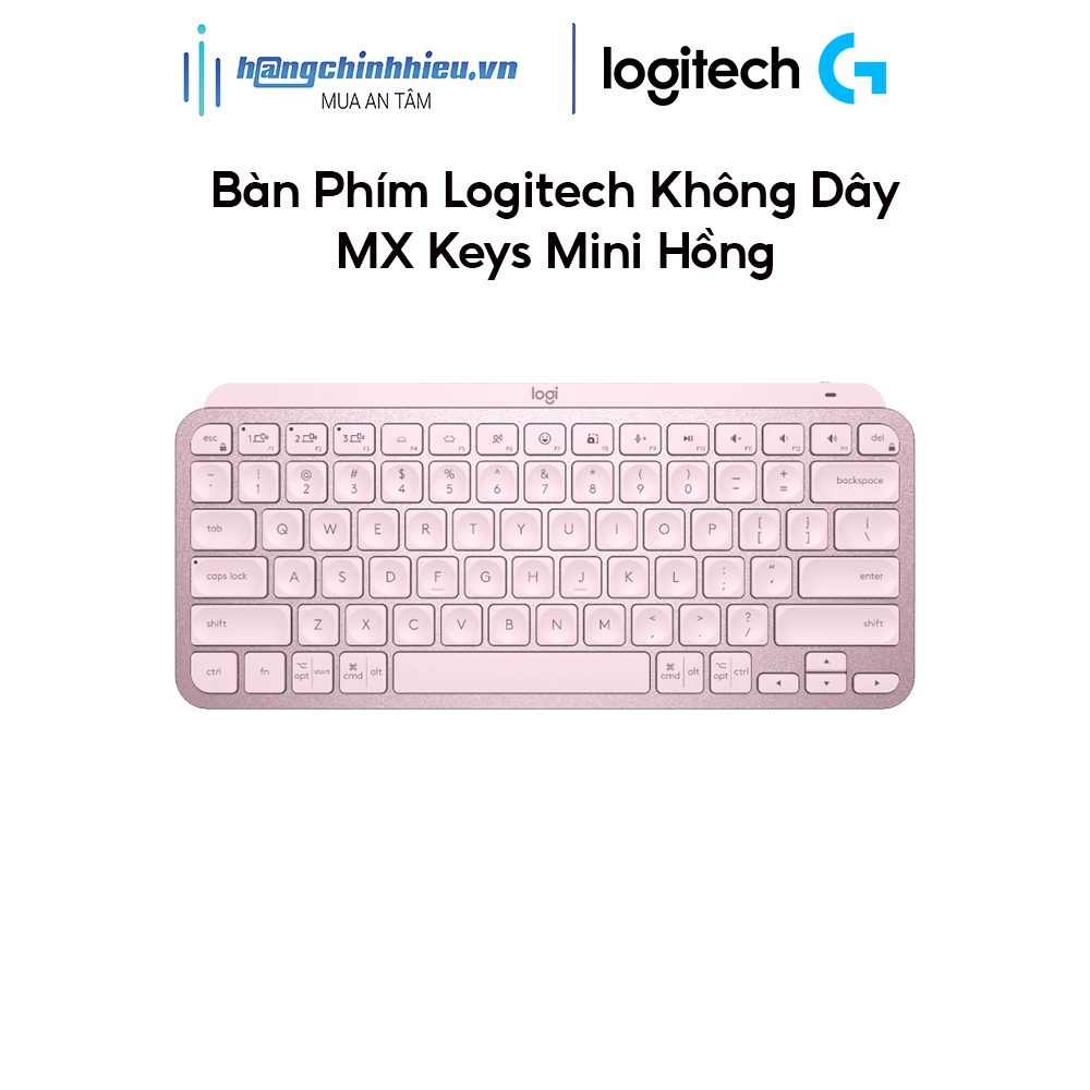 [Mã BMLTB200 giảm đến 100K đơn 499K] Bàn phím Logitech không dây MX Keys Mini hồng (USB-C/Bluetooth)