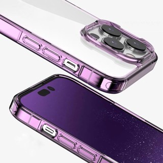 Ốp lưng Likgus Crystal lưng trong viền tím cho điện thoại ip 14 14 plus 14 pro 14 promax