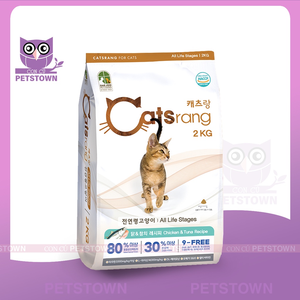 [2KG] Thức ăn hạt Cho Mèo Mọi Lứa Tuổi Catsrang nhập khẩu Hàn Quốc