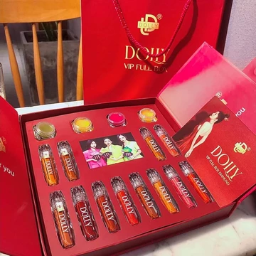 QUÀ TẶNG BẠN NỮQUÀ TẶNG BẠN NỮ [SET VIP 12 CÂY] Son Kem Lì DOLLY DIAMOND VELVET Không Chì Cao Cấp + TẶNG 4 DƯỠNG MÔI