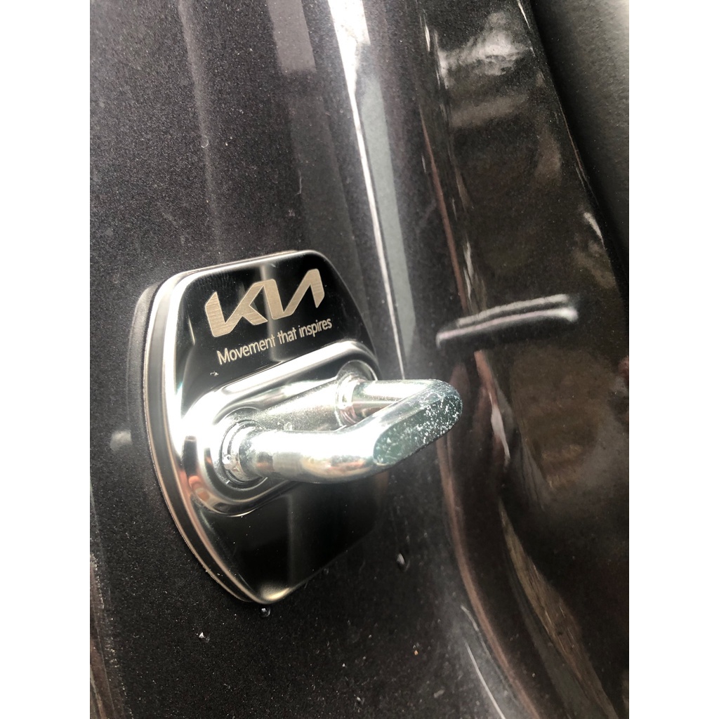 Bộ 4 Vỏ Bọc Khóa Cửa Xe Hơi Bằng Thép Không Gỉ Cho Kia Morning Seltos K2 K3 K5 Carens XCeed Forte Cerato Soluto Sportage Picanto RIO Carnival sorento