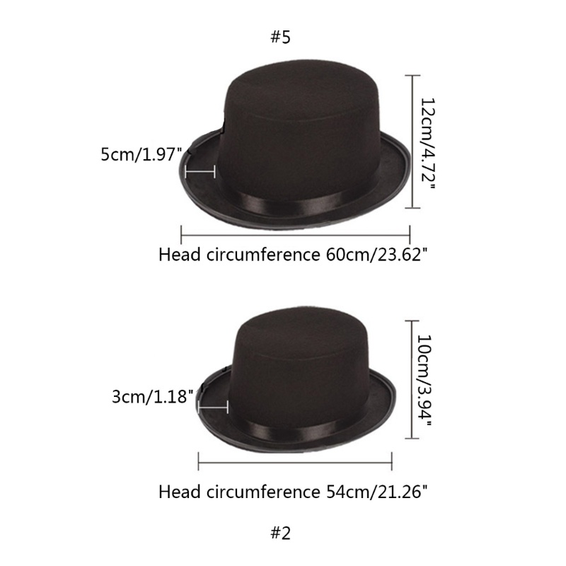 Children/Adult Sleek Felt  Hat Kid Fancy Dress Up Rave Party Hat Magician Hat
