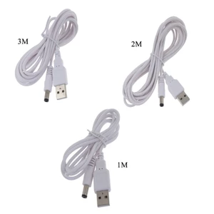 Cáp nguồn DC 5V USB 2 0 Nam sang DC 5 5mm x 2 5mm Dây nguồn nam cho bộ định tuyến Loa đèn LED Cáp 1M 2M3M