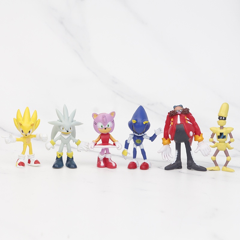 Set 12 Mô Hình Nhân Vật Super Sonic Trang Trí Bánh Kem
