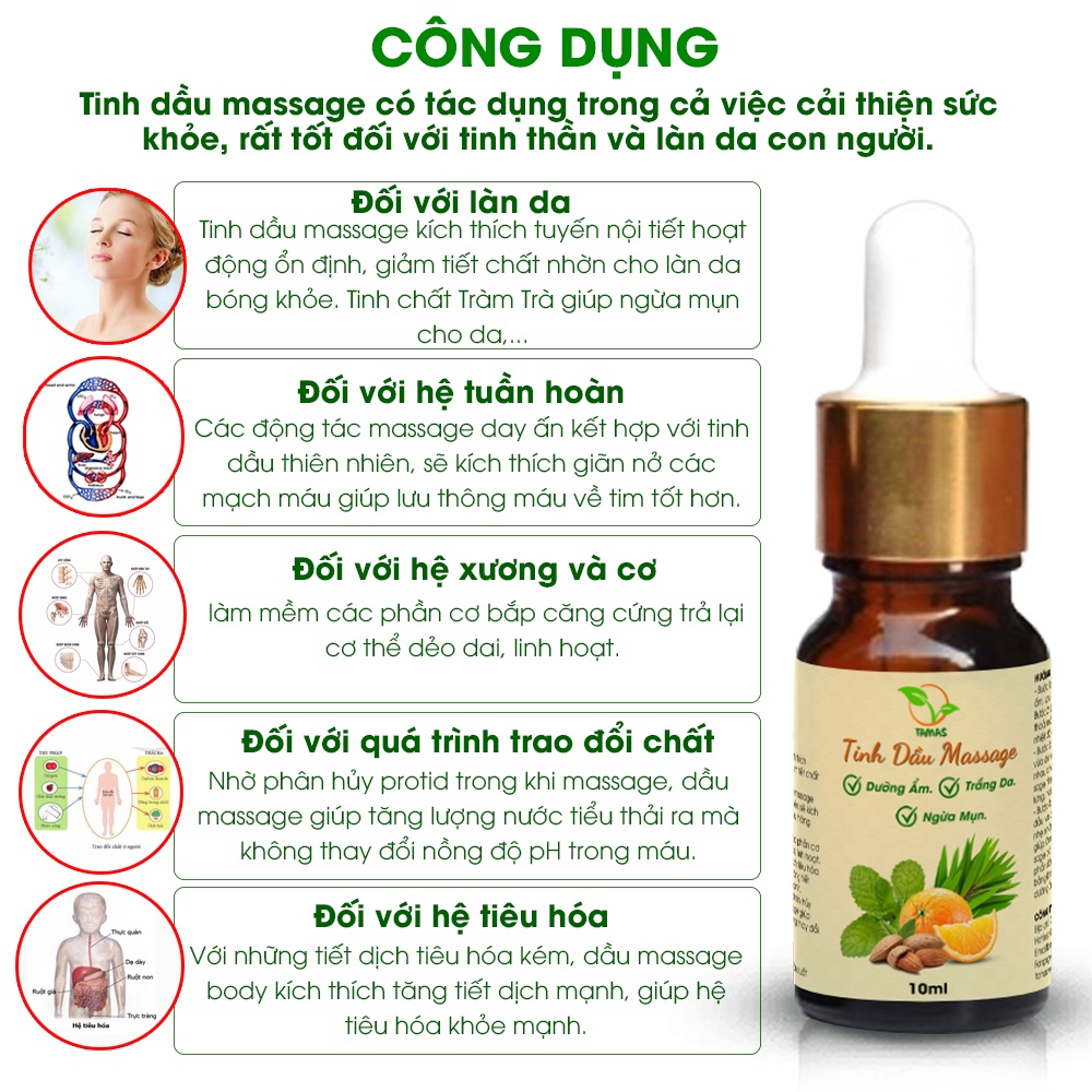 Ảnh Tinh Dầu Massage Dưỡng Da, Ngừa Mụn TAMAS Chiết Xuất Từ Dầu Hạnh Nhân Và Các Loại Tinh Dầu Giúp Dưỡng Trắng Da, Ngừa Mụn 2