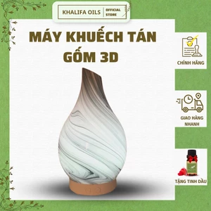 Máy Khuếch Tán Tinh Dầu Thủy Tinh Vân Đá Khalifa Dung Tích 100ml Tạo Hơi Sương Tăng Độ Ẩm Tặng Kèm Tinh Dầu