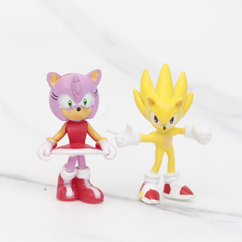 Set 12 Mô Hình Nhân Vật Super Sonic Trang Trí Bánh Kem