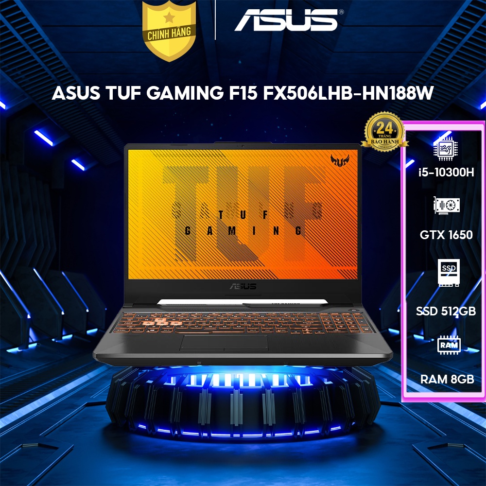 Laptop ASUS TUF Gaming F15 FX506LHB-HN188W (i5-10300H | 8GB | 512GB | GeForce® GTX 1650 4GB | 15.6 FHD 144Hz | Win 11)
