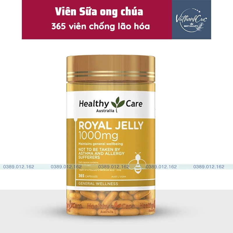 [CHÍNH HÃNG] Viên Sữa Ong Chúa Royal Jelly 1000mg 365 viên chống lão