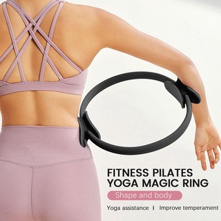 Pilates Ring Magic Circle Tập thể dục Sức mạnh tập thể dục Công cụ tập Yoga-Đen