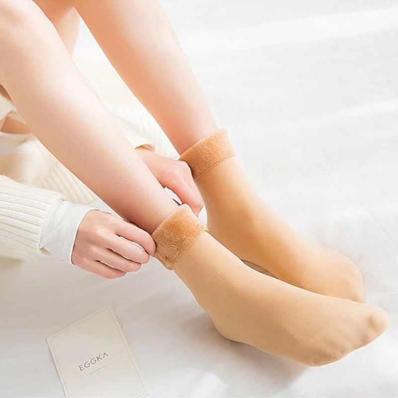 Tất lót lông nữ cổ ngắn siêu ấm, giữ nhiệt tốt cho mùa đông