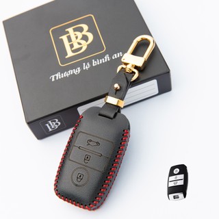 BAO DA CHÌA KHOÁ Ô TÔ KIA Cerato, K3 13-18,Sorento, Tio, Rondo( 3 nút) Da Thật  Bảo Hành 2 Năm, Khắc Tên SĐT Chủ Xe