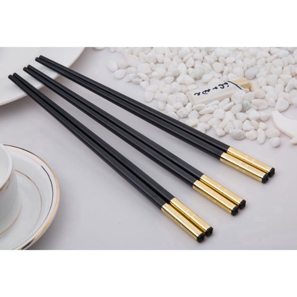 [ Ship Hỏa Tốc ] Combo 10-50 Đôi Đũa hợp kim mạ vàng Hàn Quốc chống trơn, chống mốc, chịu nhiệt