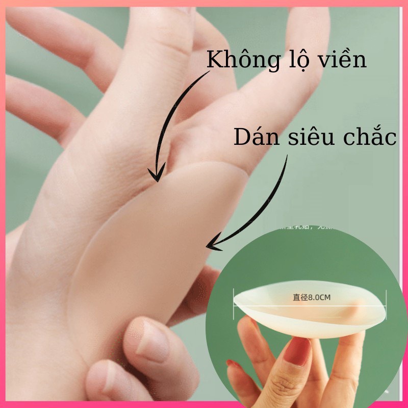 Miếng dán ngực silicon nhiệt tự thân không keo, dán ti siêu dính bảo vệ nhũ hoa 999