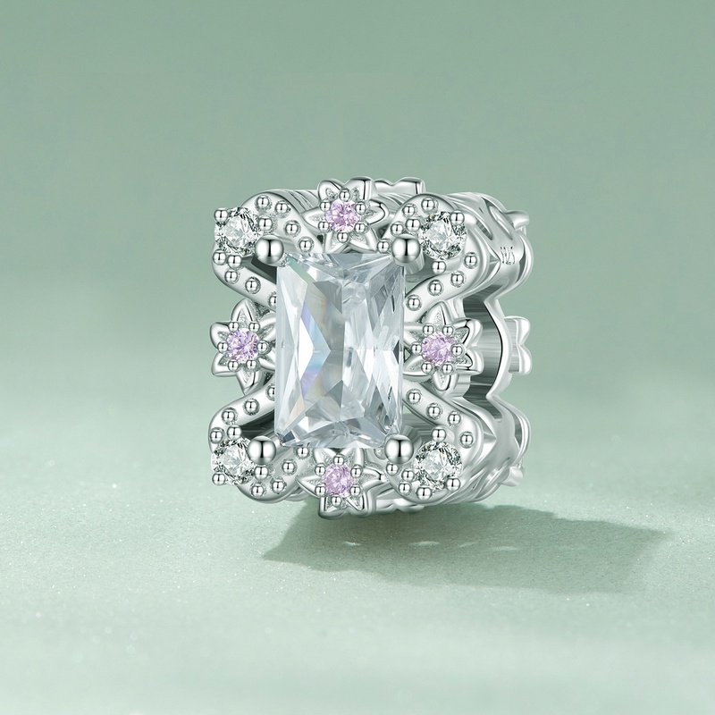 Bamoer Mặt Vòng cổ Bạc 925 Đính Đá Zircon Tự Làm Trang Sức Vòng Tay Và Vòng cổ
