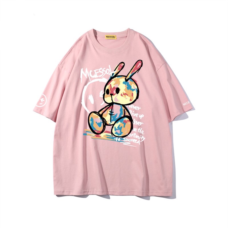 Áo thun Tay Lỡ HappyFamily Form Rộng UNISEX In Graphic Thỏ Trẻ Trung Cá Tính MCESSOL