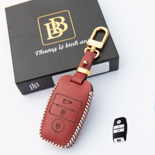 BAO DA CHÌA KHOÁ Ô TÔ KIA Cerato, K3 13-18,Sorento, Tio, Rondo( 3 nút) Da Thật  Bảo Hành 2 Năm, Khắc Tên SĐT Chủ Xe