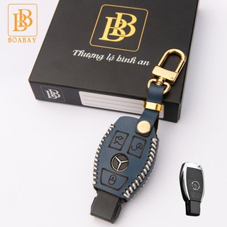 Bao Da Chìa Khóa Ô TÔ MERCEDES Benz khoá nhỏ Da Bò thật hàng cao cấp Bảo hành 2 năm khắc tên và số điện thoại chủ xe