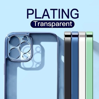 Ốp Điện Thoại Silicon Vuông Trong Suốt Mạ Màu Sang Trọng Cho iPhone 14 Pro Max 13 Pro Max 12 Pro Max11 Pro XS Max XR X XS 7 8 Plus SE 2020