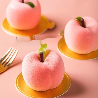 Silicone Mô Phỏng Khuôn Mousse Trái Cây Đào Cam Táo Dừa Xoài Khuôn Pháp Mousse Bánh Khuôn